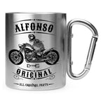 taza acero diseño moto personalizada