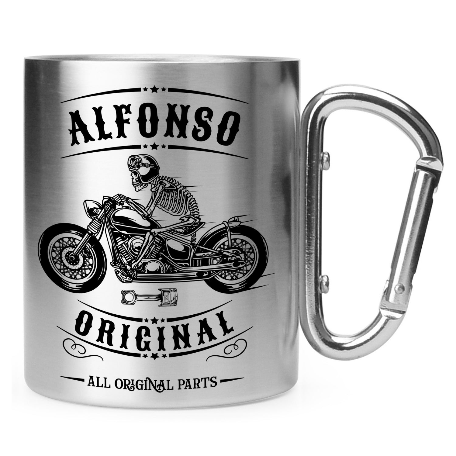 taza acero diseño moto personalizada