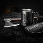 Taza acero inoxidable con grabado vikingo personalizada