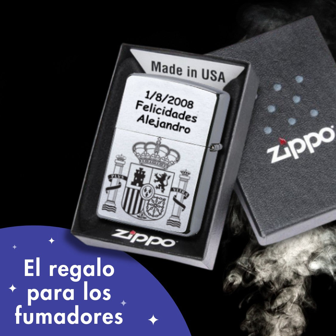 Zippo escudo españa con tu texto