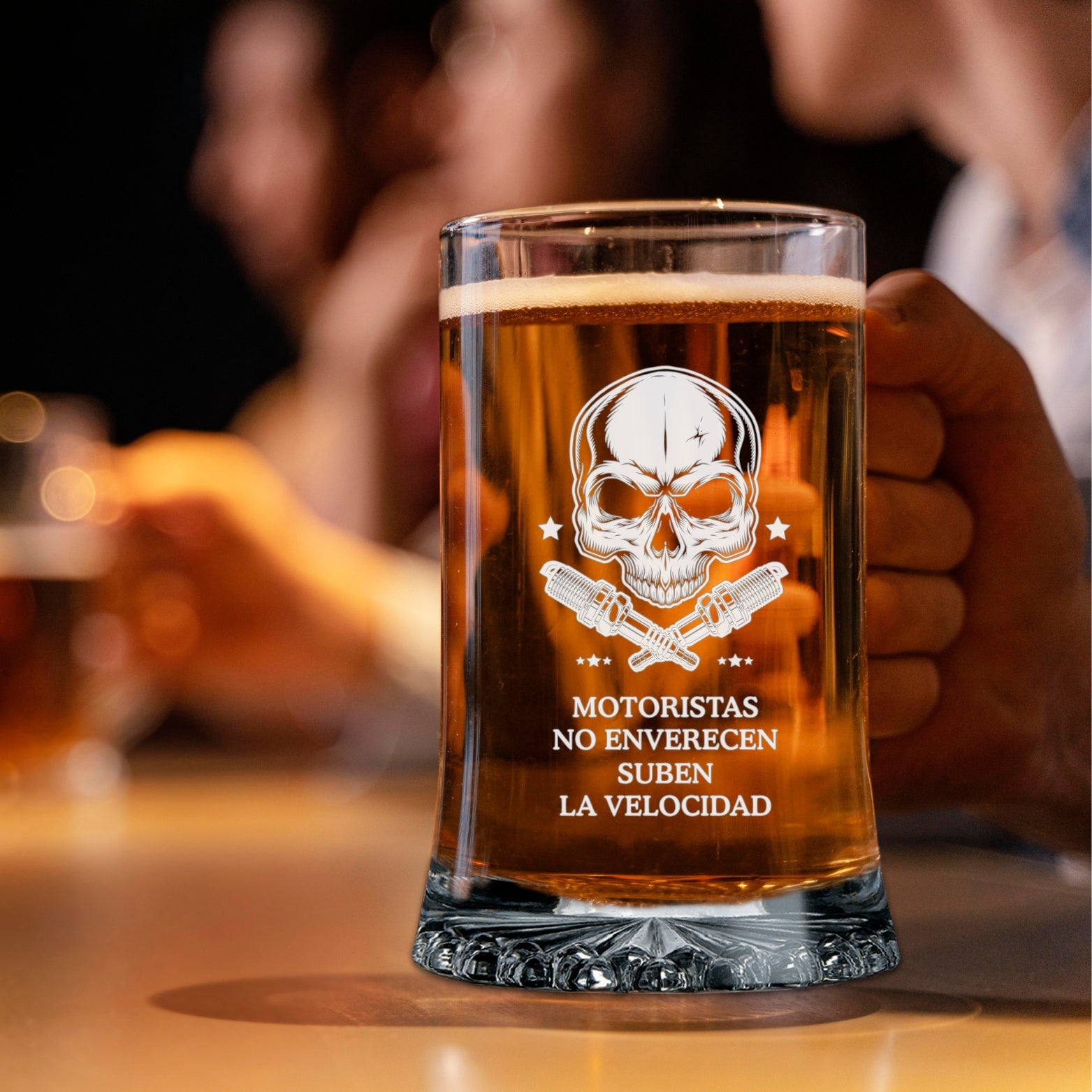 Jarra cerveza personalizada moto