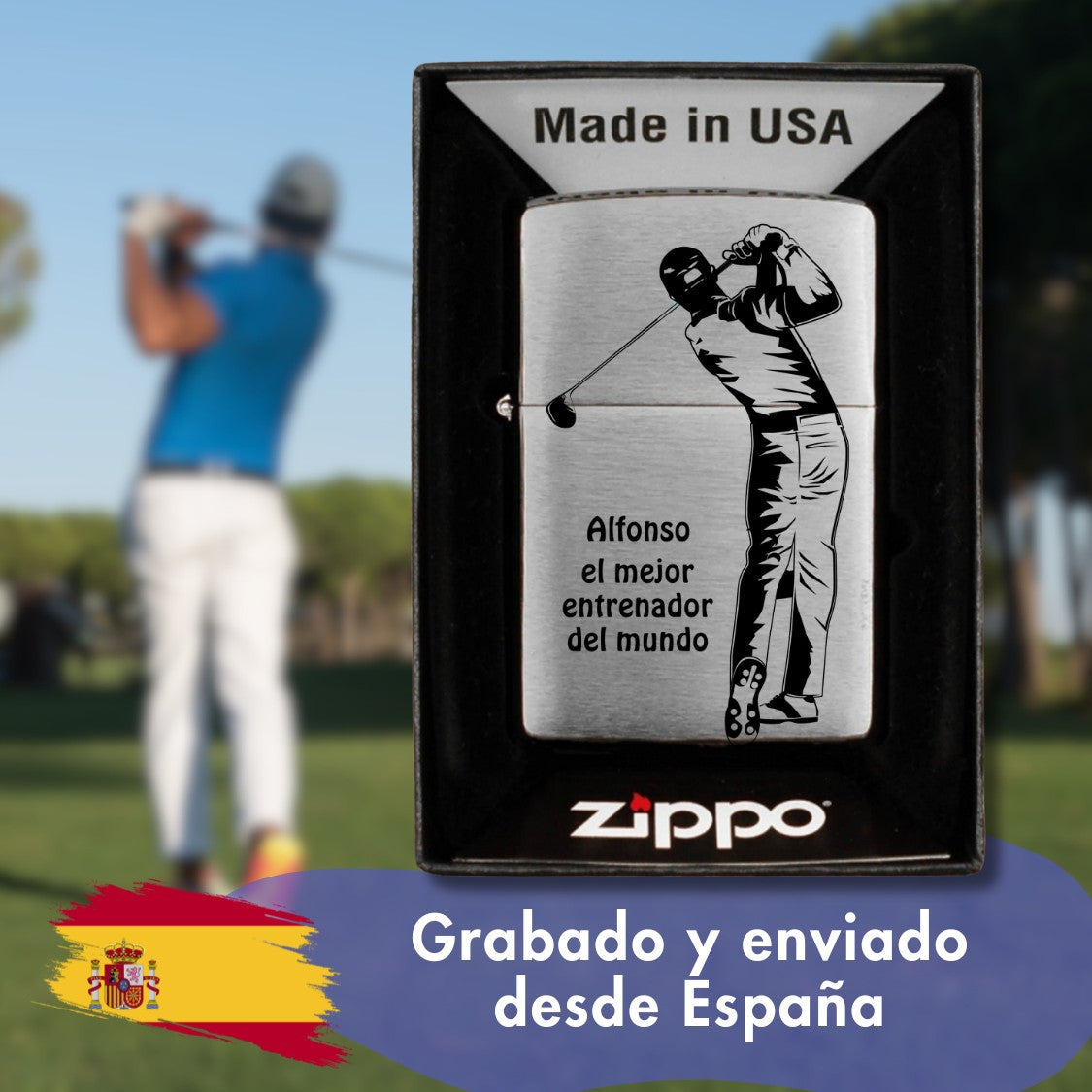Zippo Golf tu texto