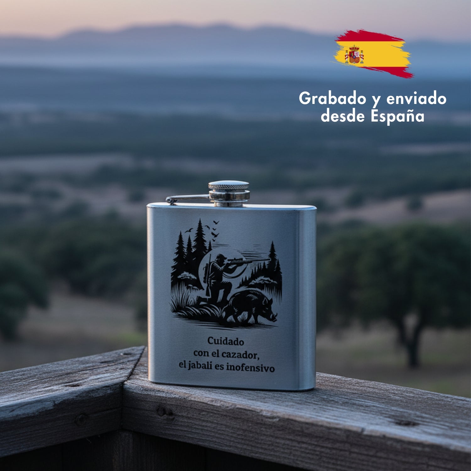 Petaca personalizada diseños caza