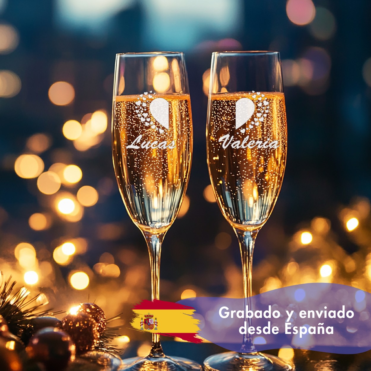 Juego de copas cava tu texto