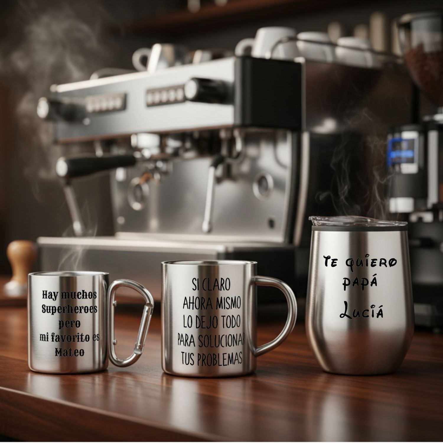 vaso acero 3 modelos personalizado