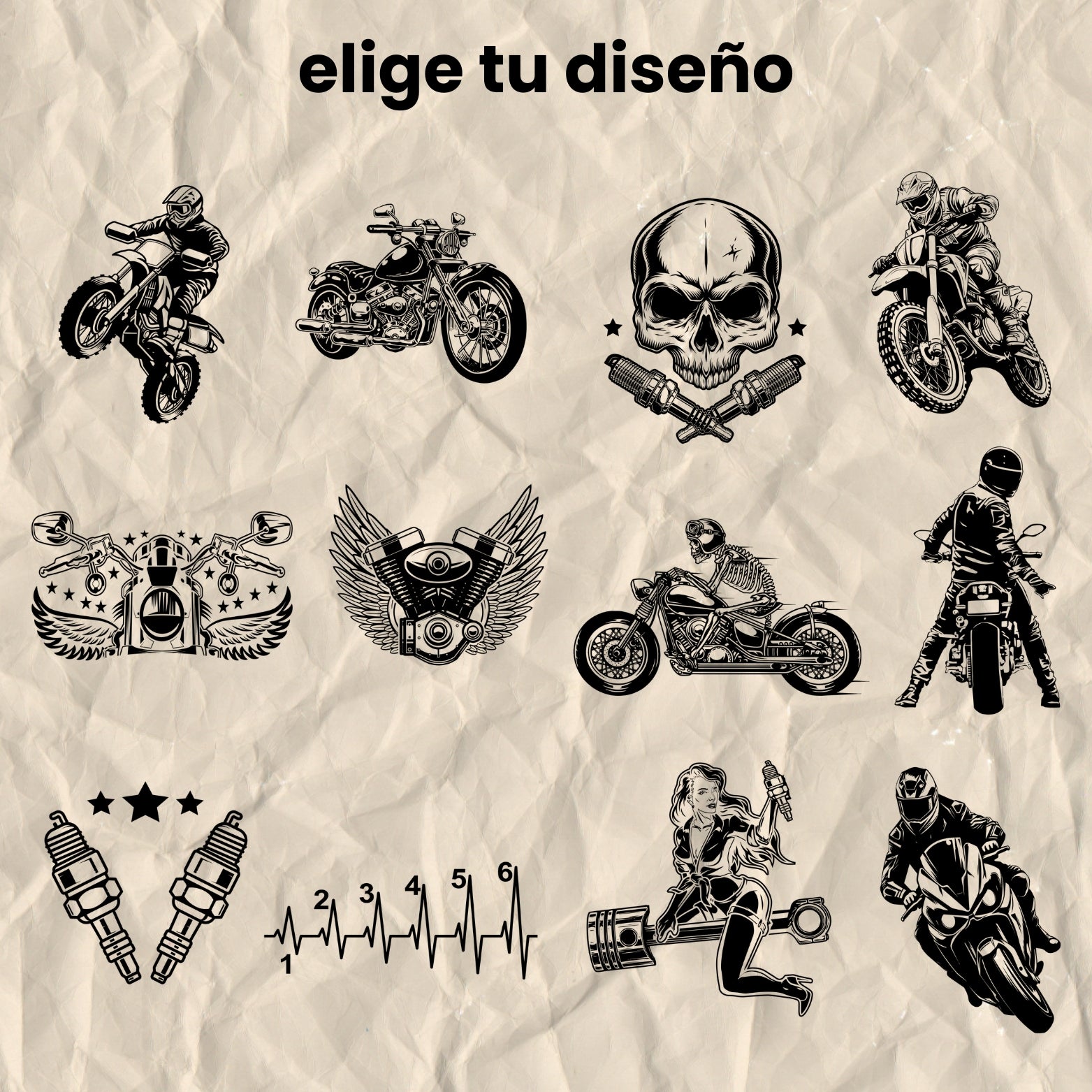 Jarra cerveza 12 diseños moto