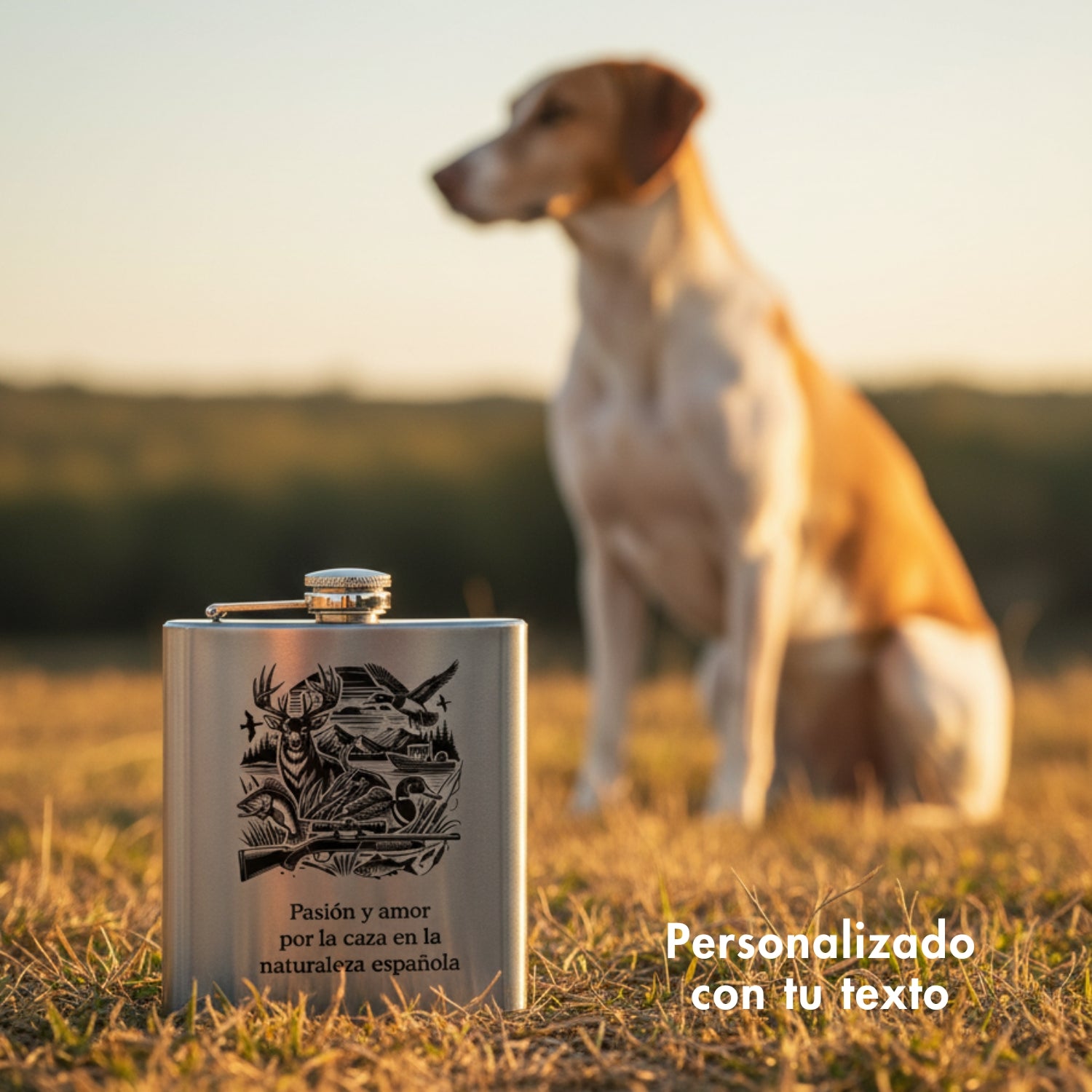 Petaca personalizada 6 diseños caza