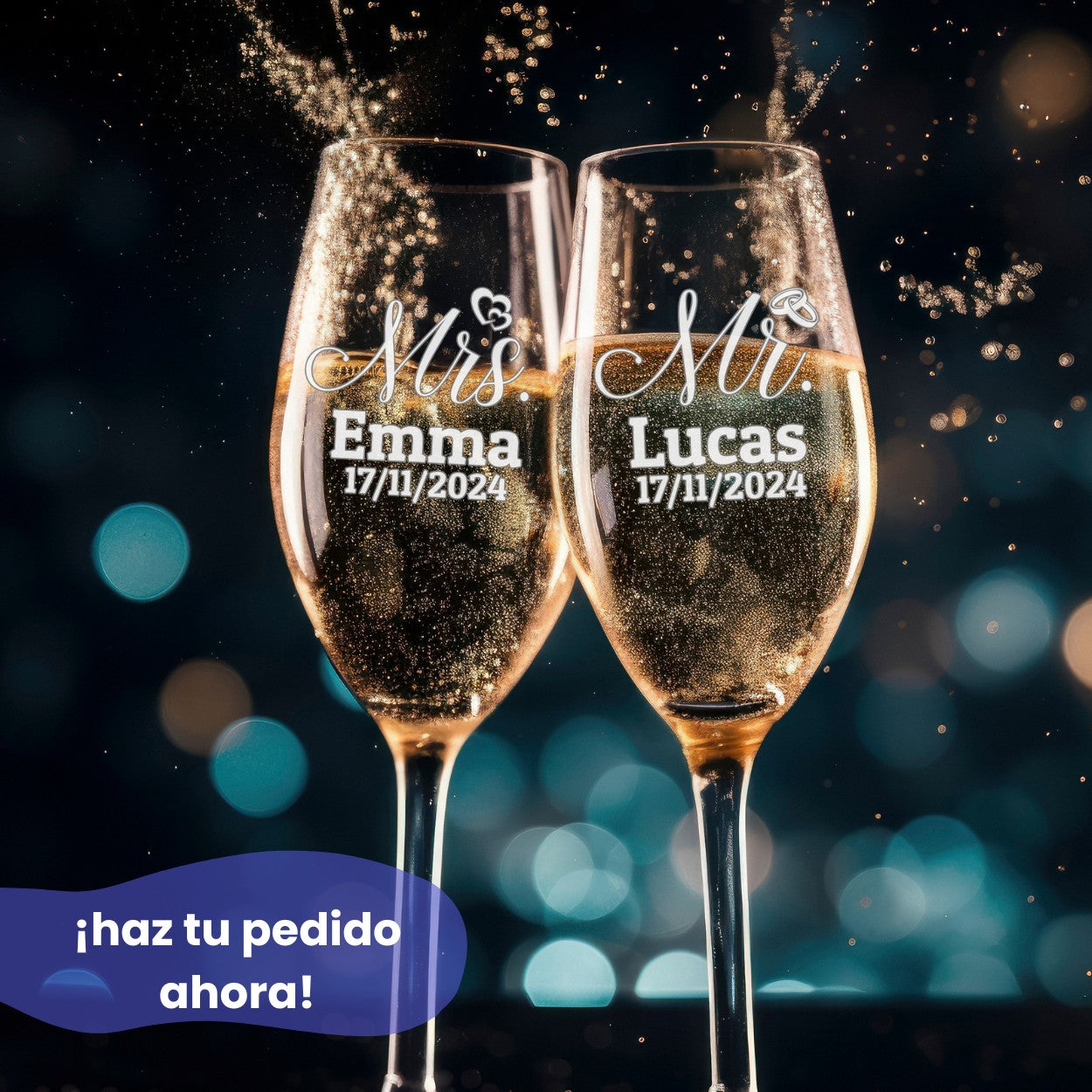 Juego de copas personalizadas