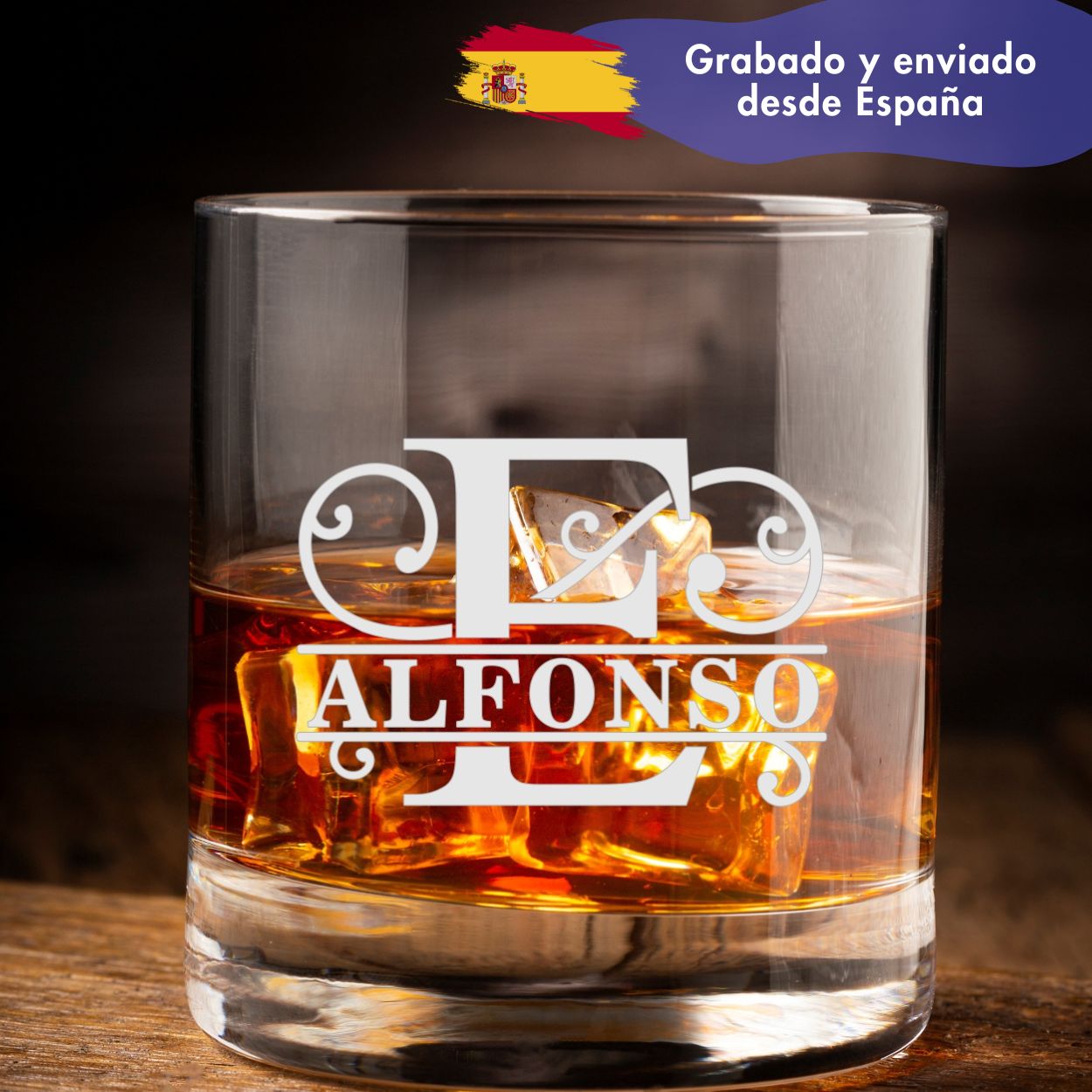 vaso diseño split letter personalizado