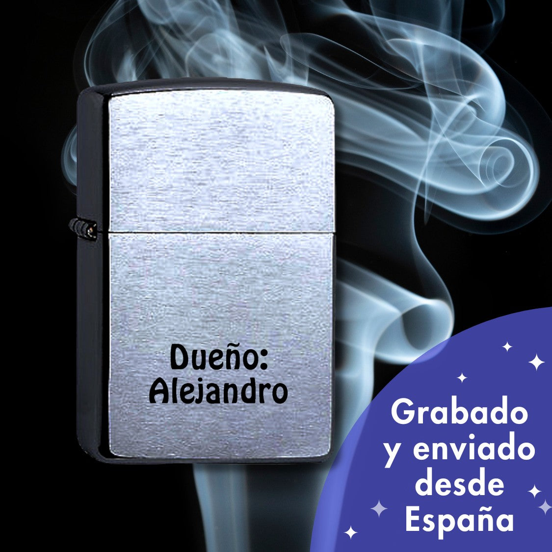zippo Chrome Brushed personalizado