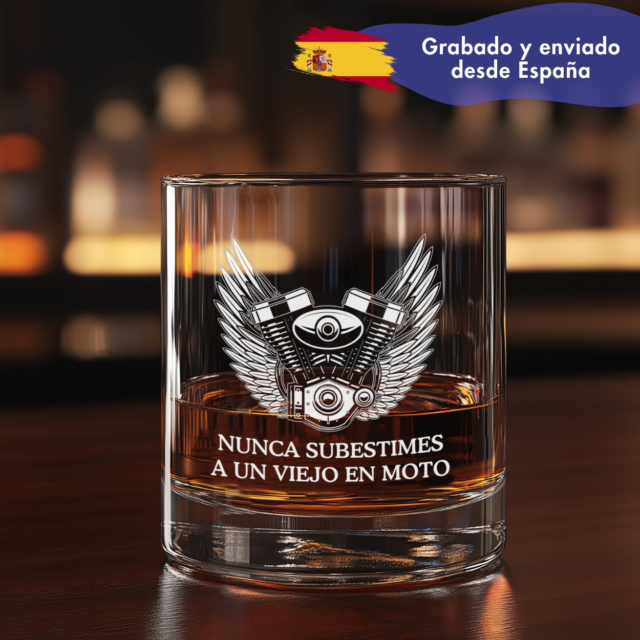 Vaso Whisky Diseño Harley personalizado