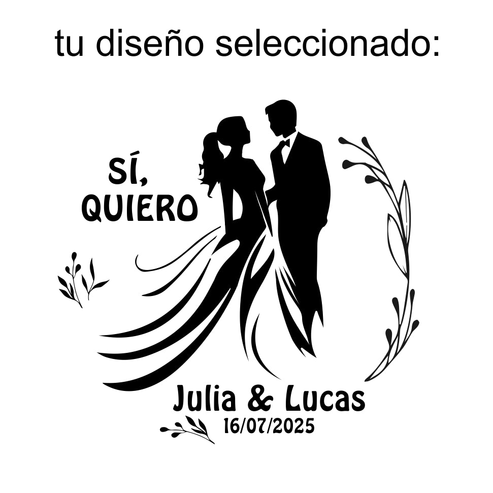 Brújula pulida con diseño Boda personalizada