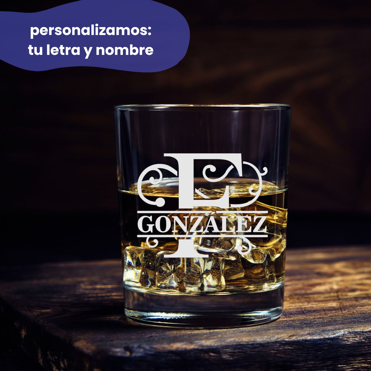 vaso whisky splitletter personalizado