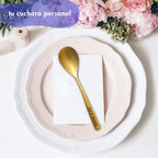 cuchara mesa dorada personalizada