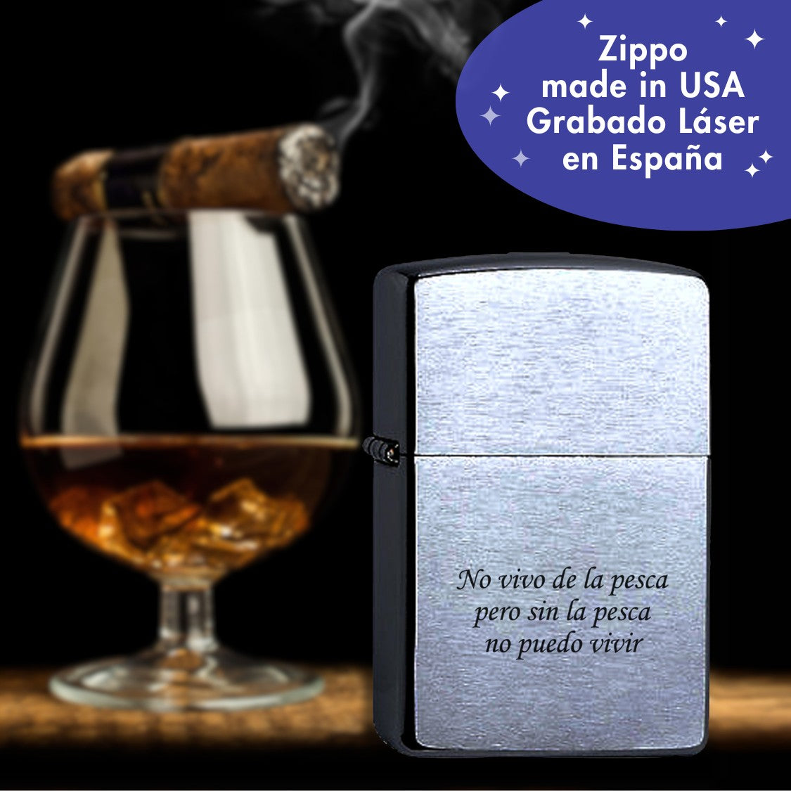 zippo con tu texto