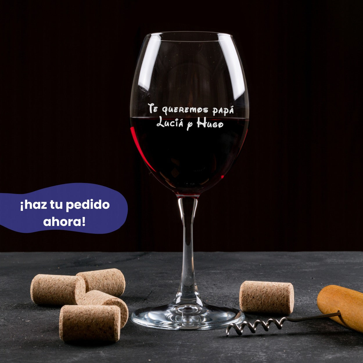 Copa vino personlizada con tu nombre
