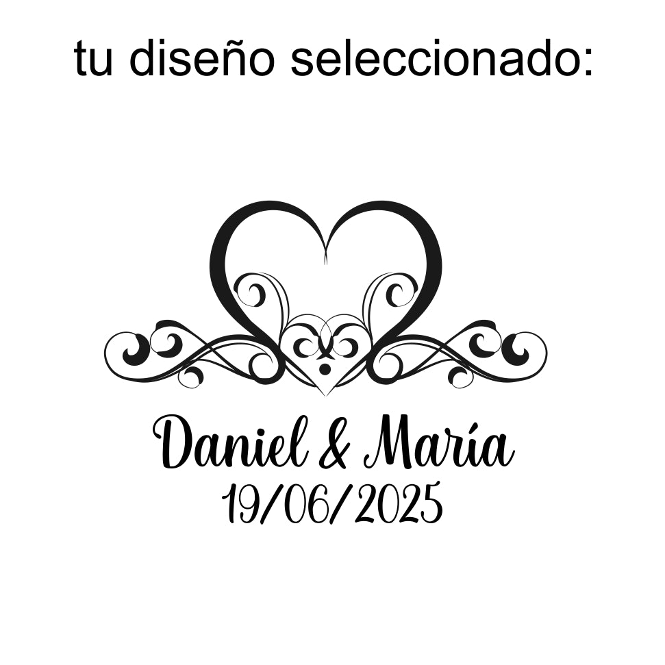 Brújula pulida con diseño Boda personalizada