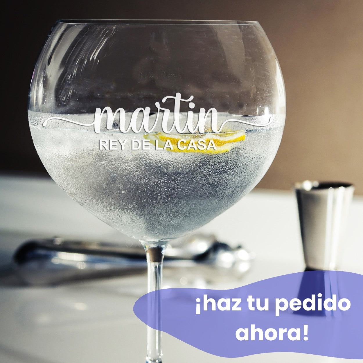 Copa cocktail personalizada tu texto