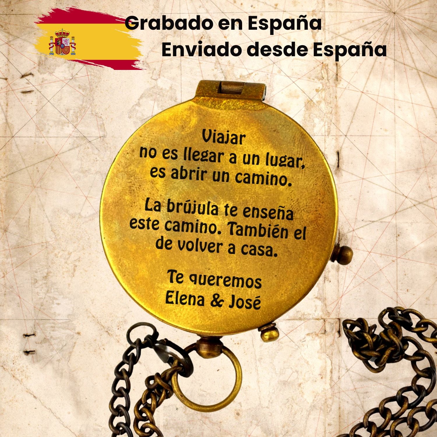 Brújula personalizada con tu nombre