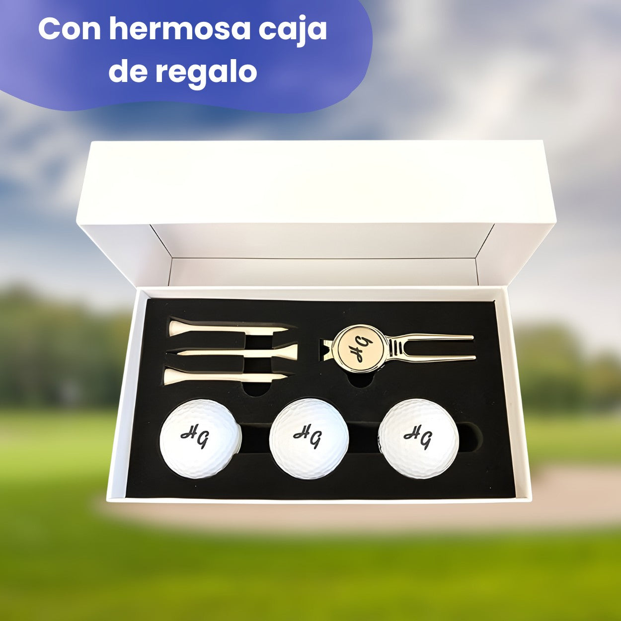 caja de regalo bolas de Golf personalizado