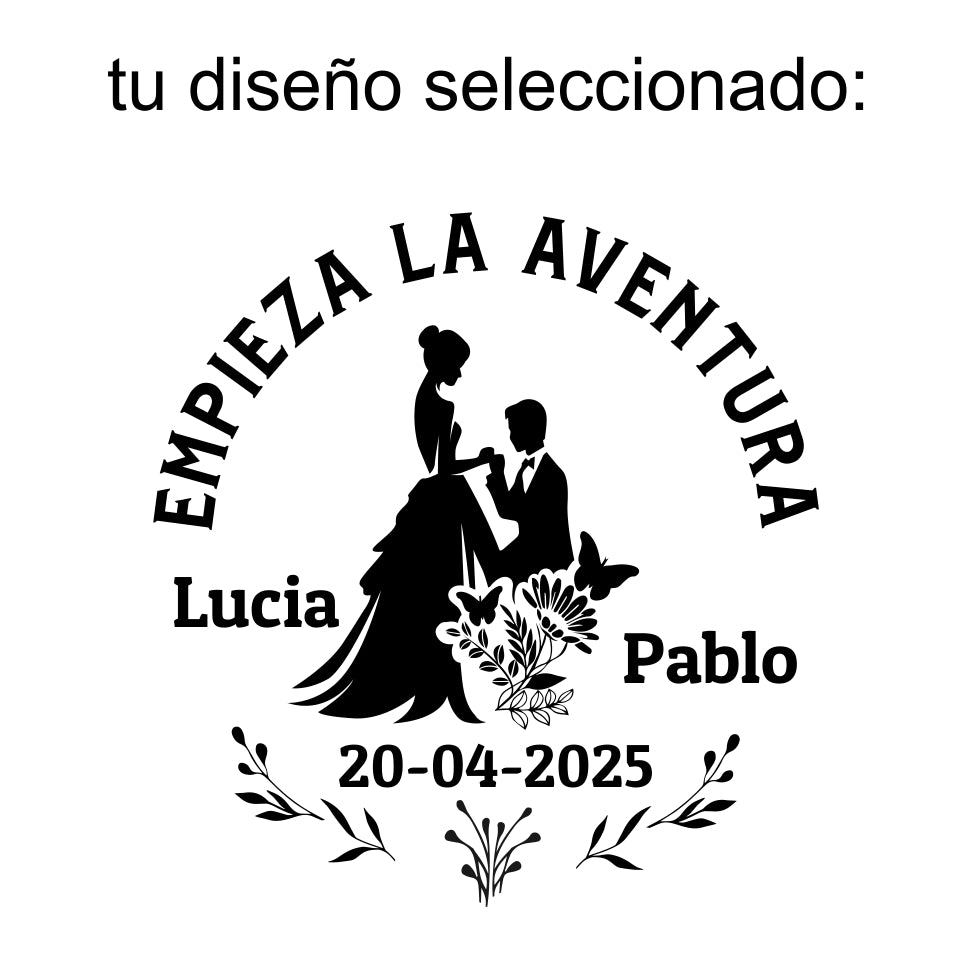 Brújula pulida con diseño Boda personalizada