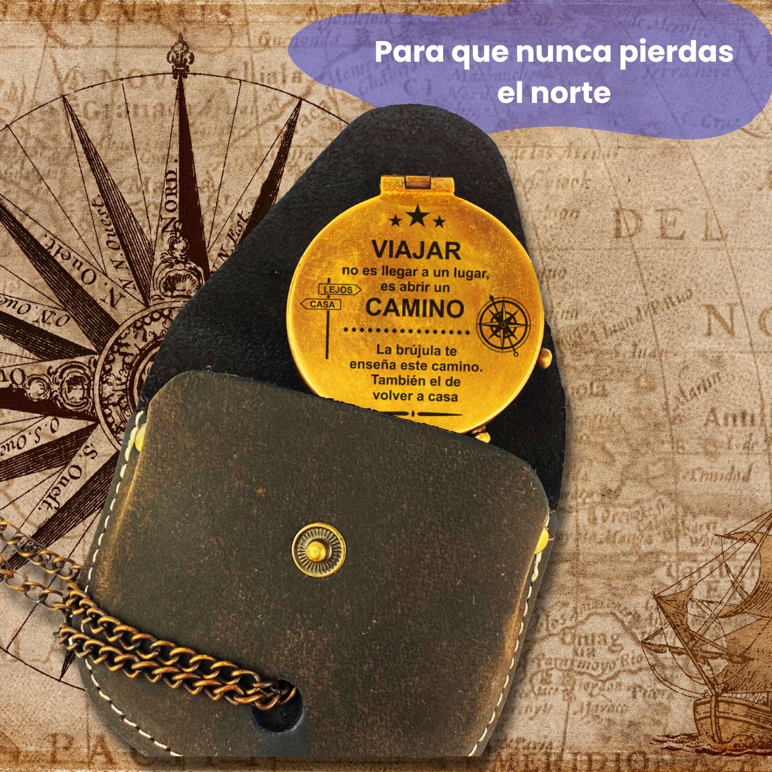 Brújula con tu texto