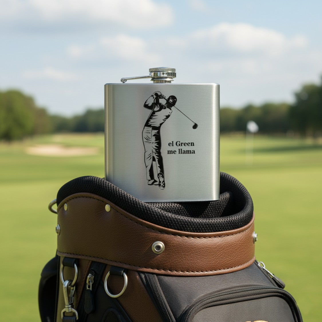 petaca Golfista con tu texto