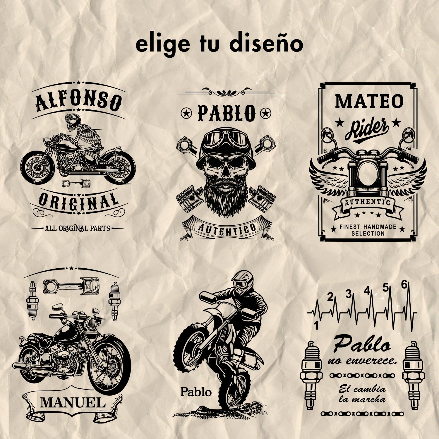 6 diseños moto personalizado