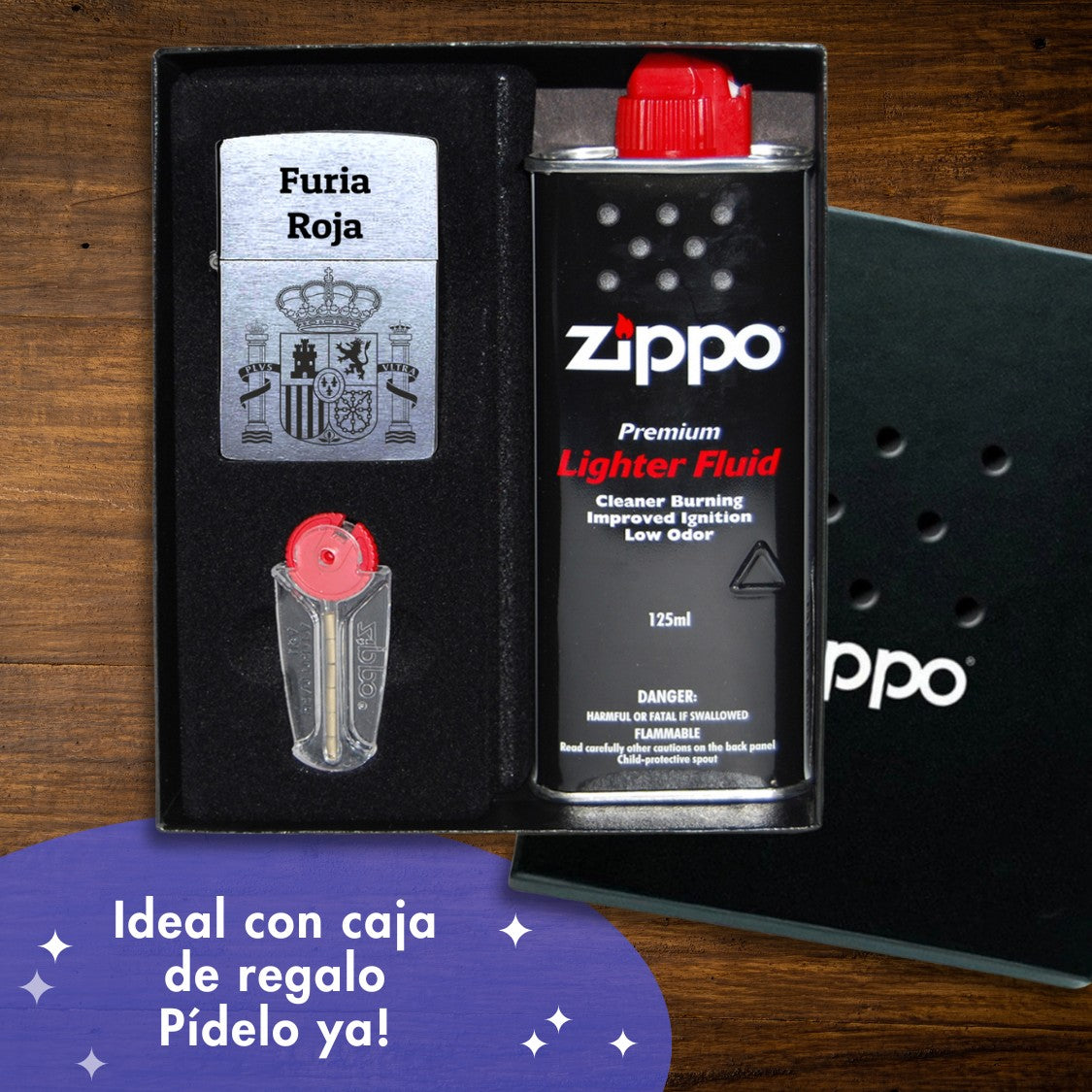 Zippo escudo españa caja de regalo