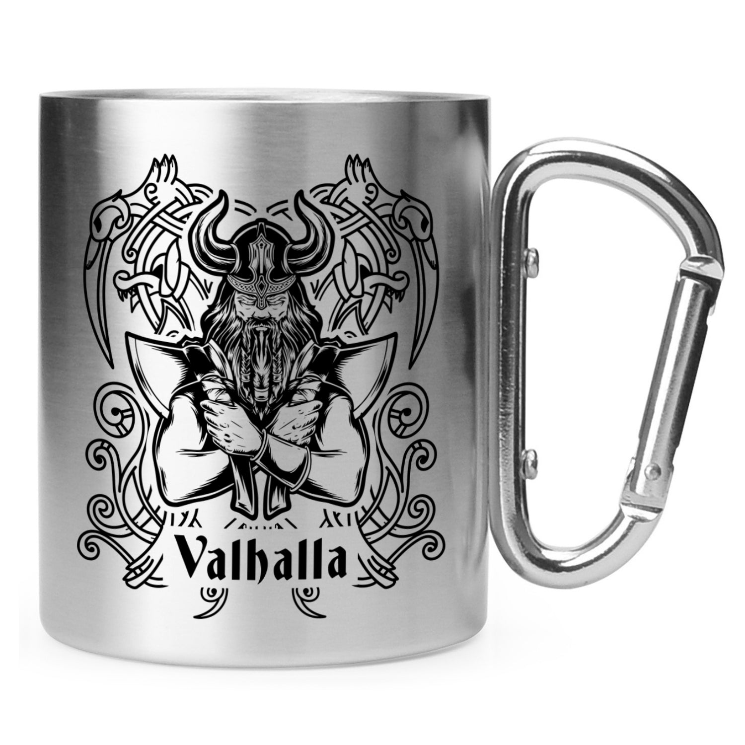 Taza acero inoxidable con grabado vikingo personalizada