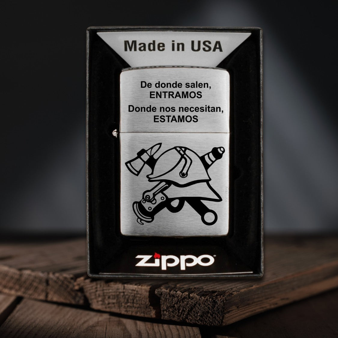 Zippo diseño Bombero casco personalizado