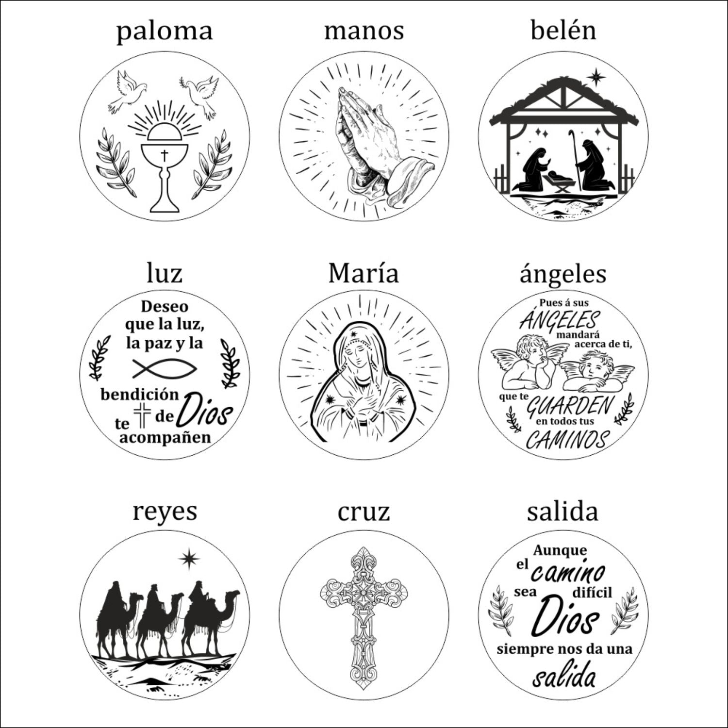 Brújula personalizada cristiano 9 diseños