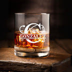 vaso whisky diseño split letter con tu nombre