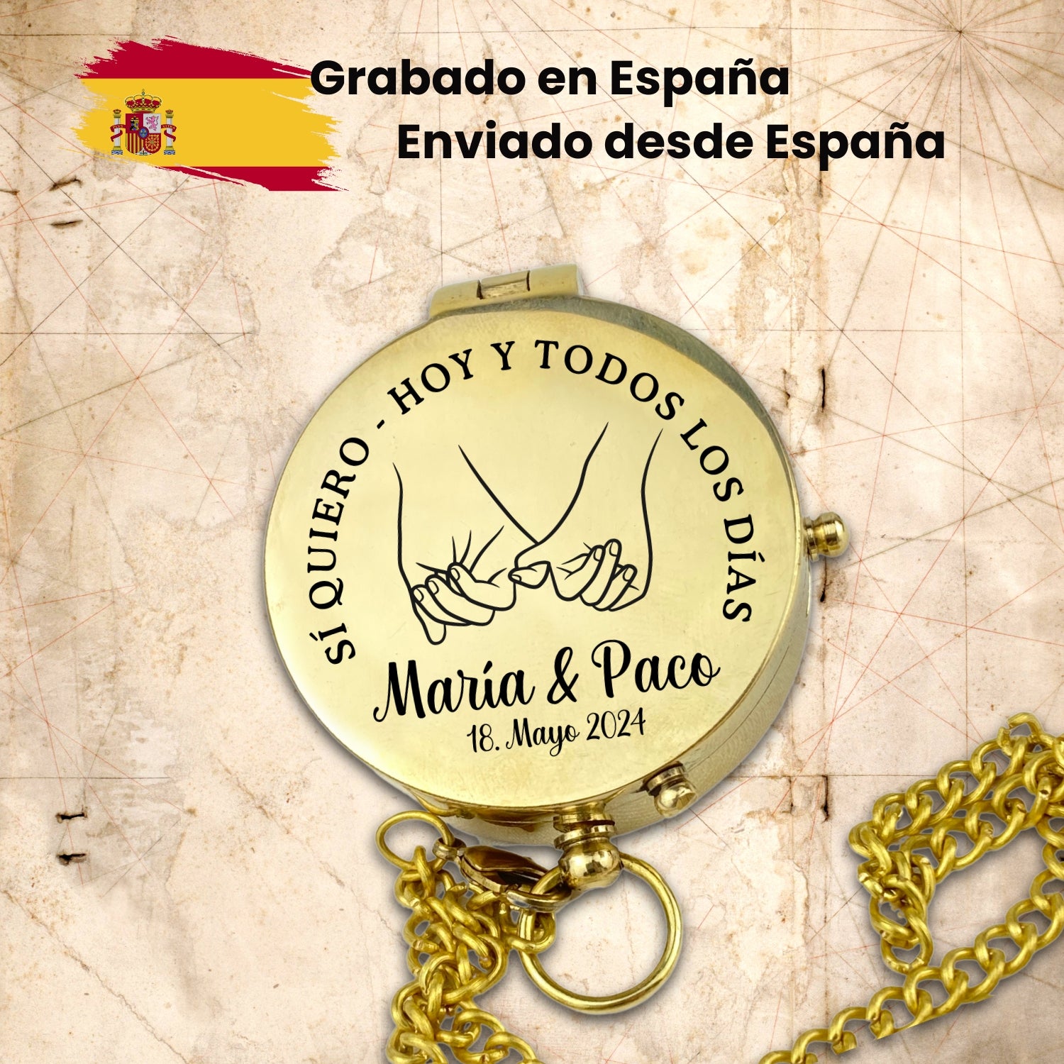 Brujula personalizada amor