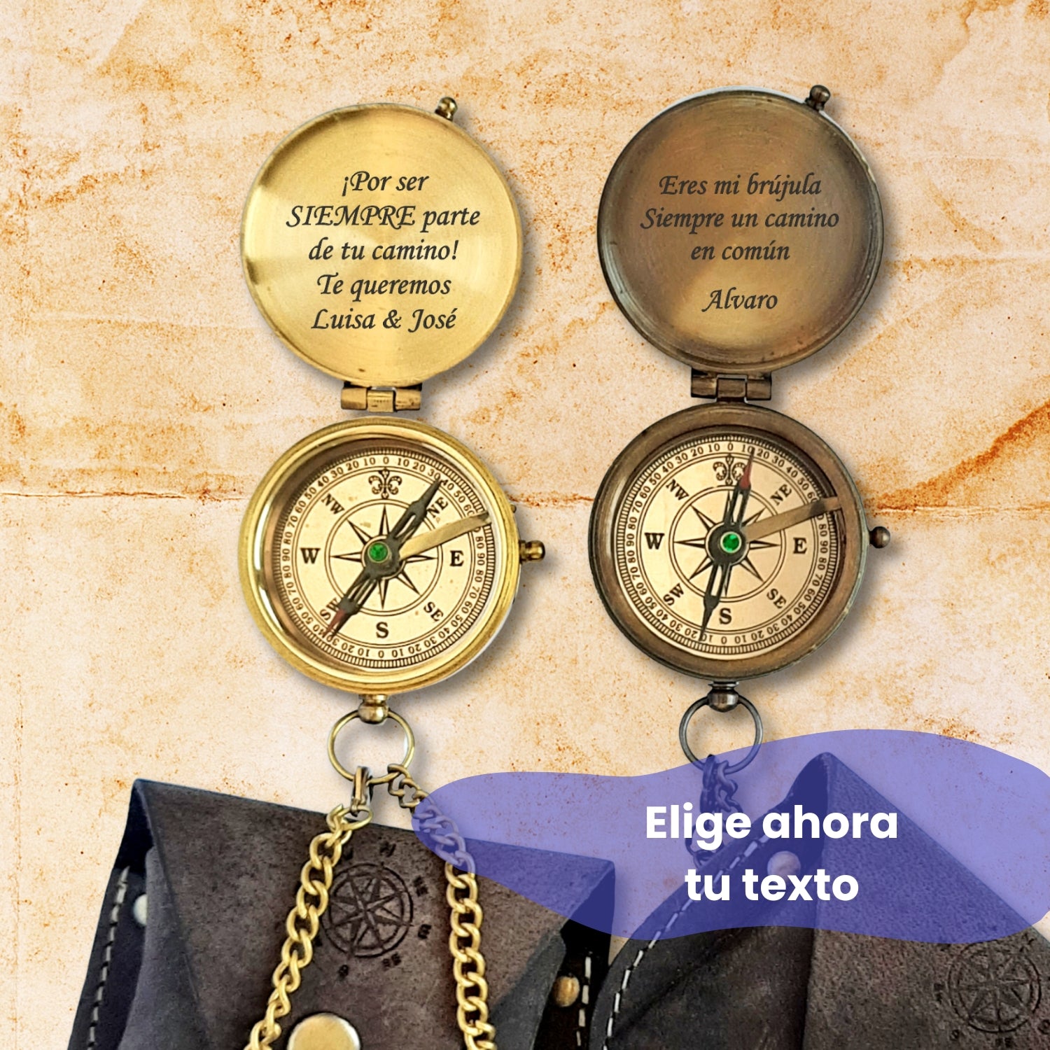 Brujula personalizada pulida