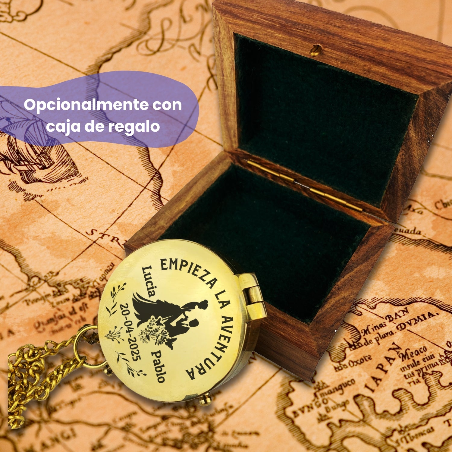 Brujula personalizada caja