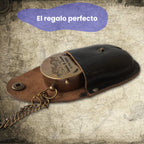Brújula con funda de cuero