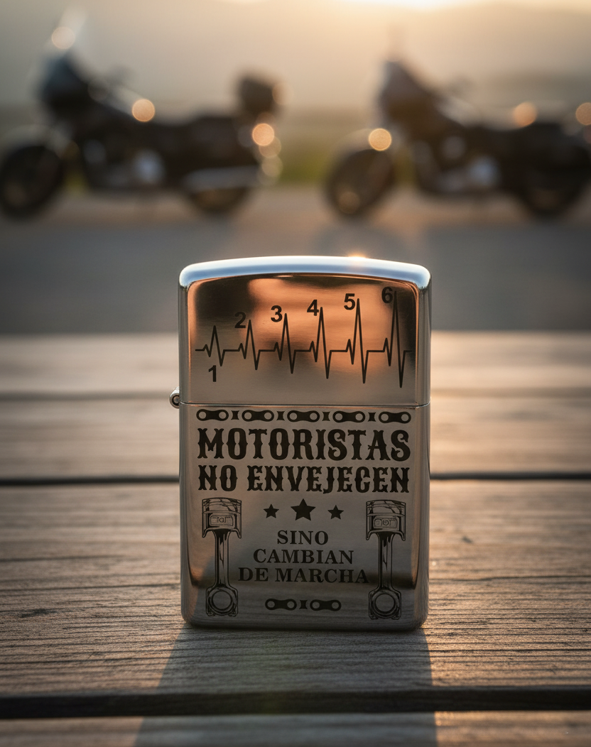 Zippo 12 diseños Motos tu texto