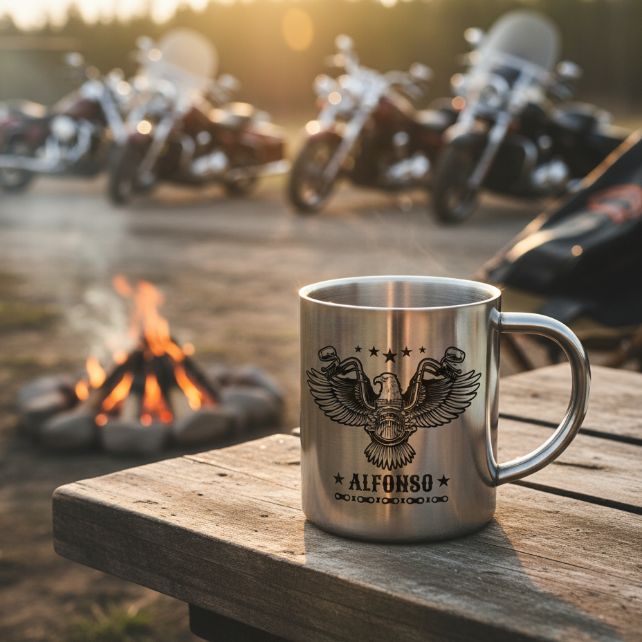 diseño moto aguila mug
