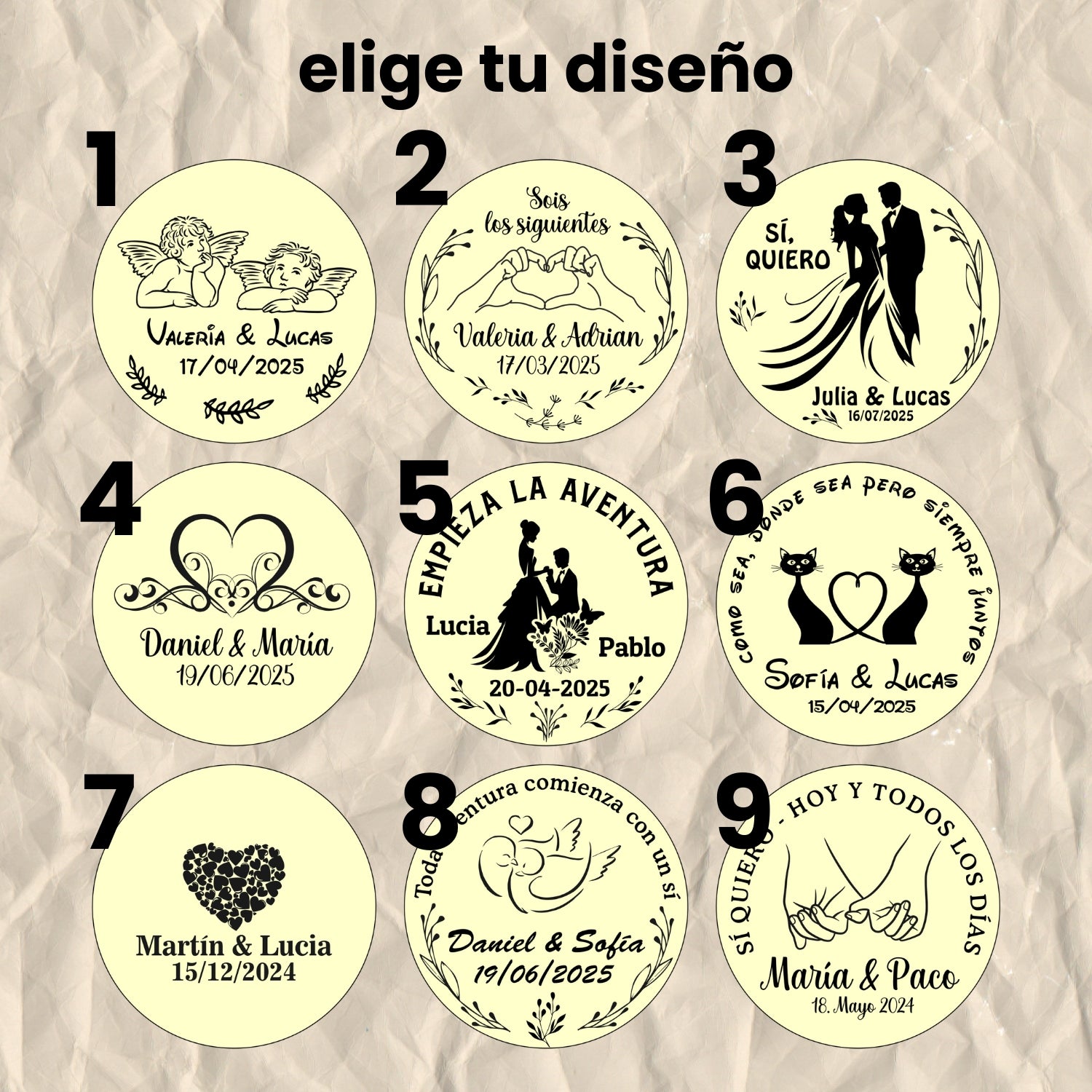Brújula Boda 9 diseños