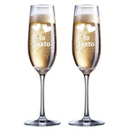 Juego copas cava personalizado tu texto