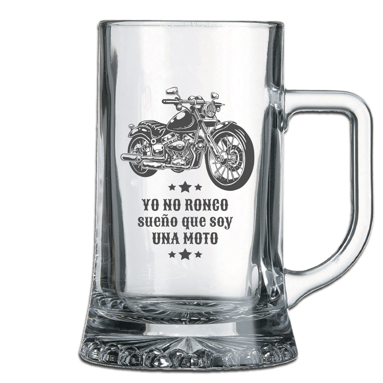 Jarra cerveza personalizada diseño moto