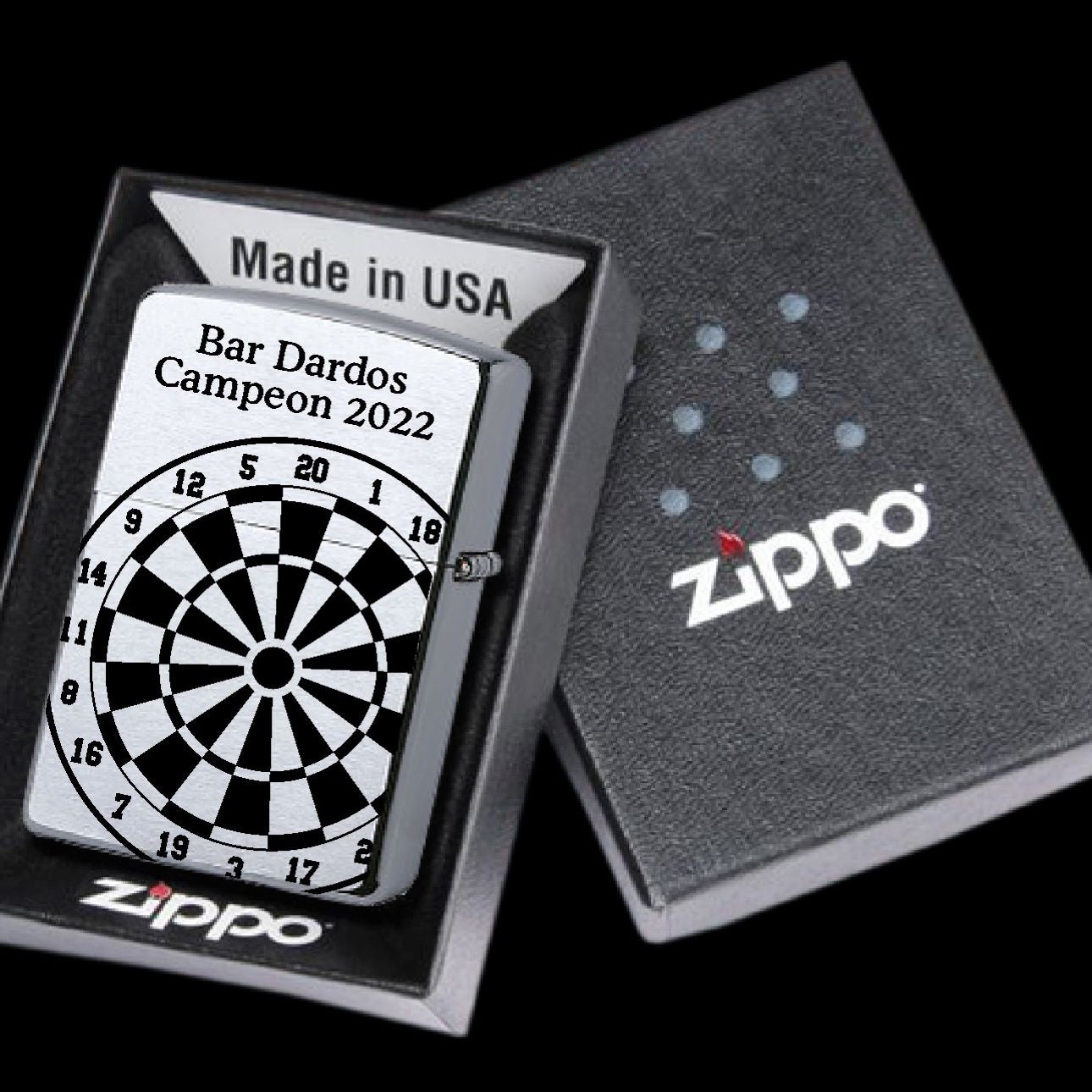 Zippo dardos con tu texto