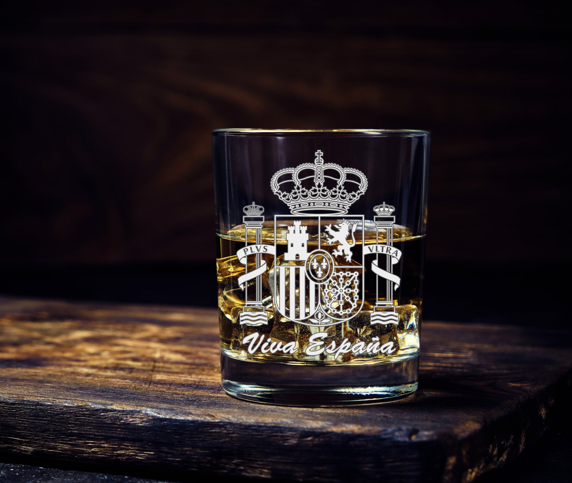 Vaso Whisky escudo España personalizado