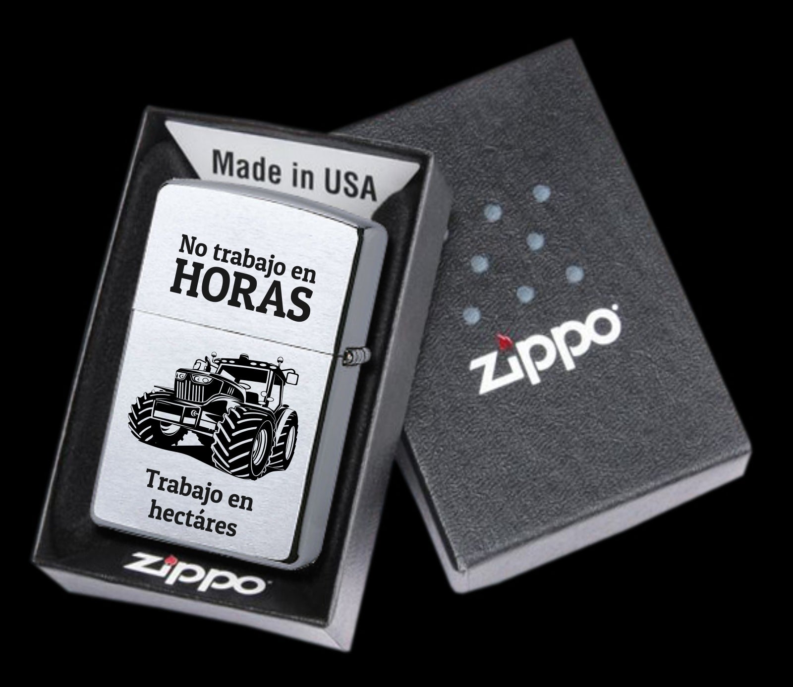 Zippo tractor personalizado con tu texto