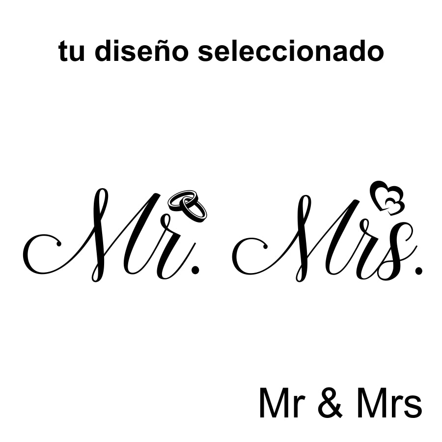 diseño cava boda Mr Mrs